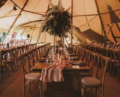 A wedding in the tipi at Cannon Hall.