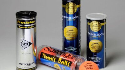 Tubes and boxes of tennis balls