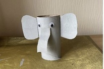 Loo roll elephant with googly eyes