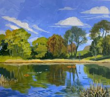 Painting of the Swanee pond by Richard Kitson 
