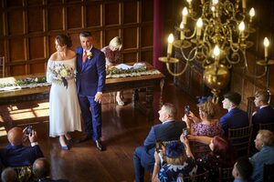 The lucky couple getting married in The Ballroom at Cannon Hall. 