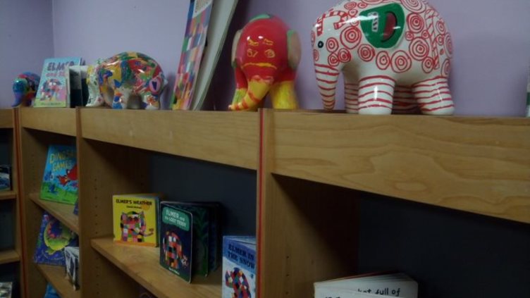 Shelf with childrens books