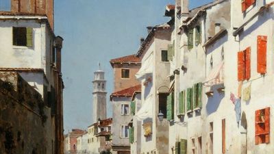 'Canal Scene, Venice' by R Santoro