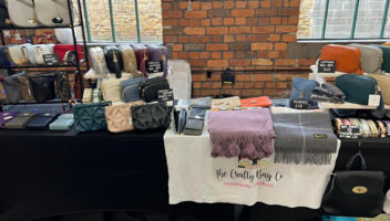 A selection of handbags, bag straps and saddle bags on display at the last craft and gift market at Elsecar Heritage Centre.